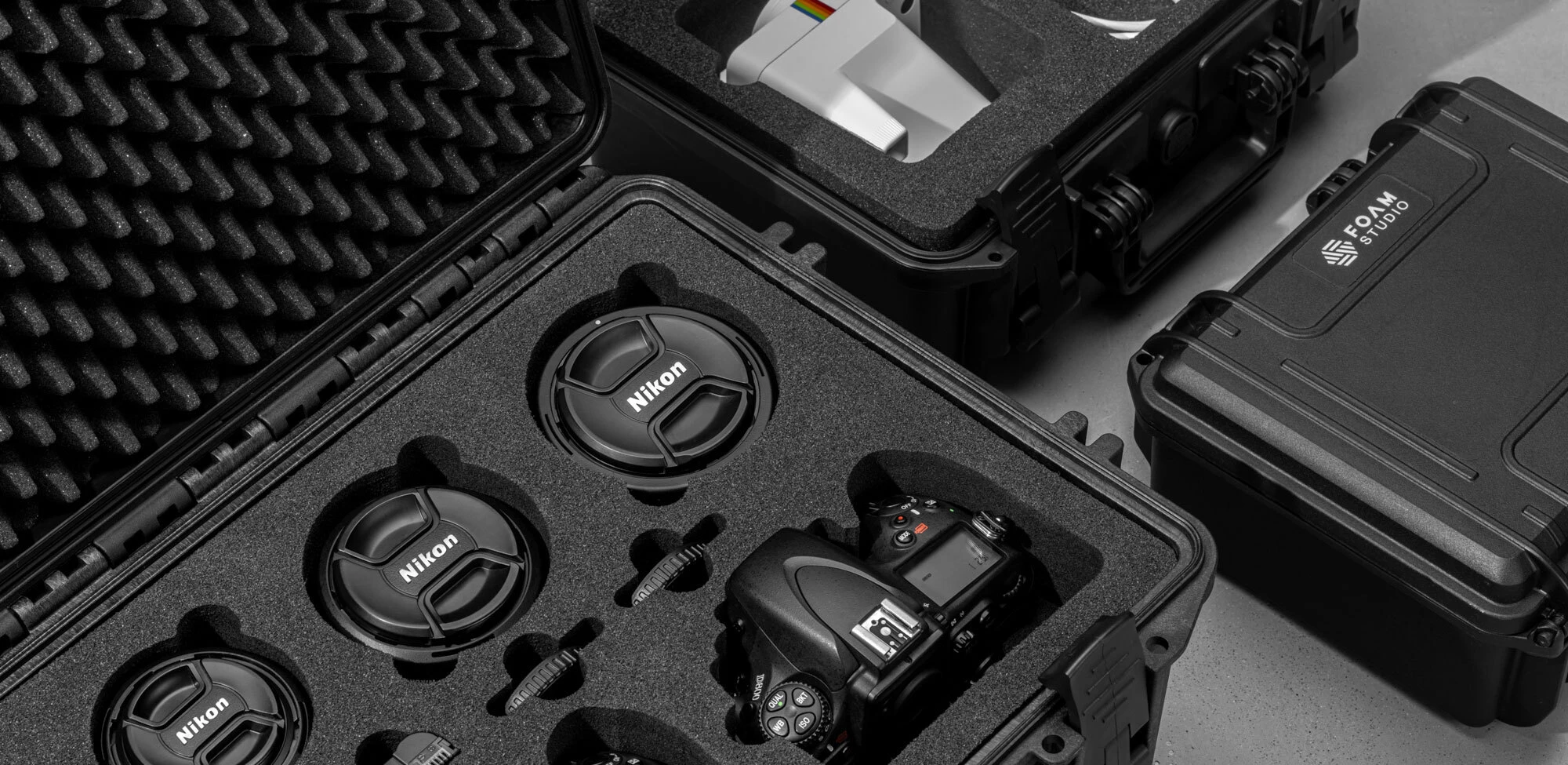 Custom foam insert inside a protective case