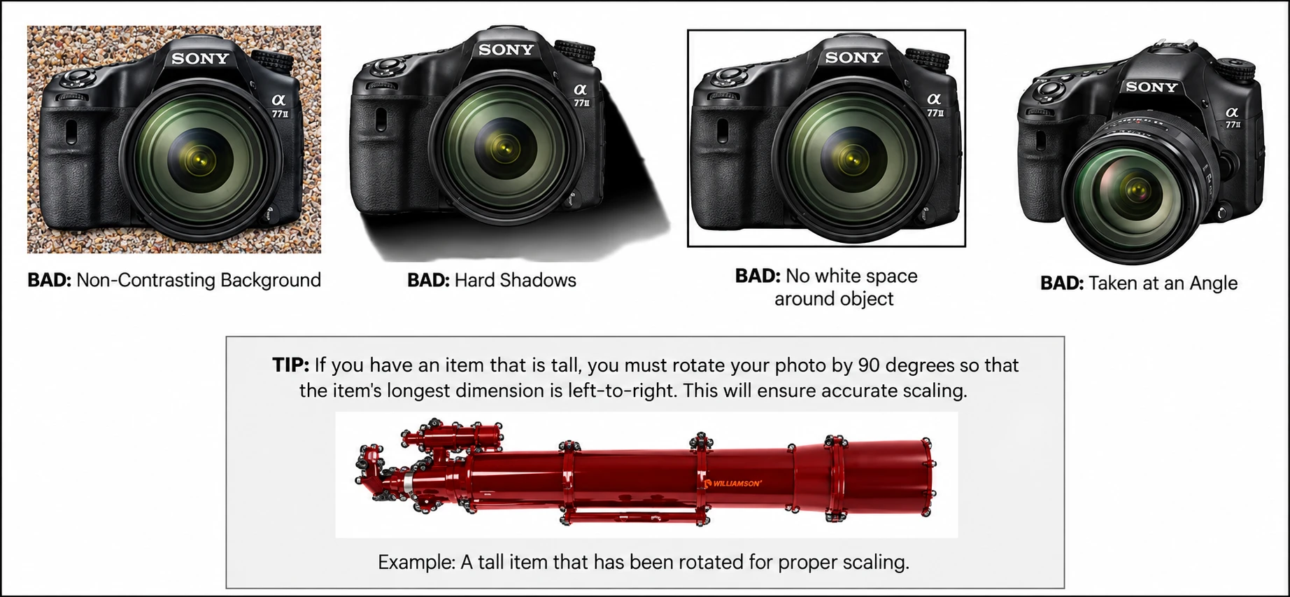Example of a suitable product photo for Photo Tracer