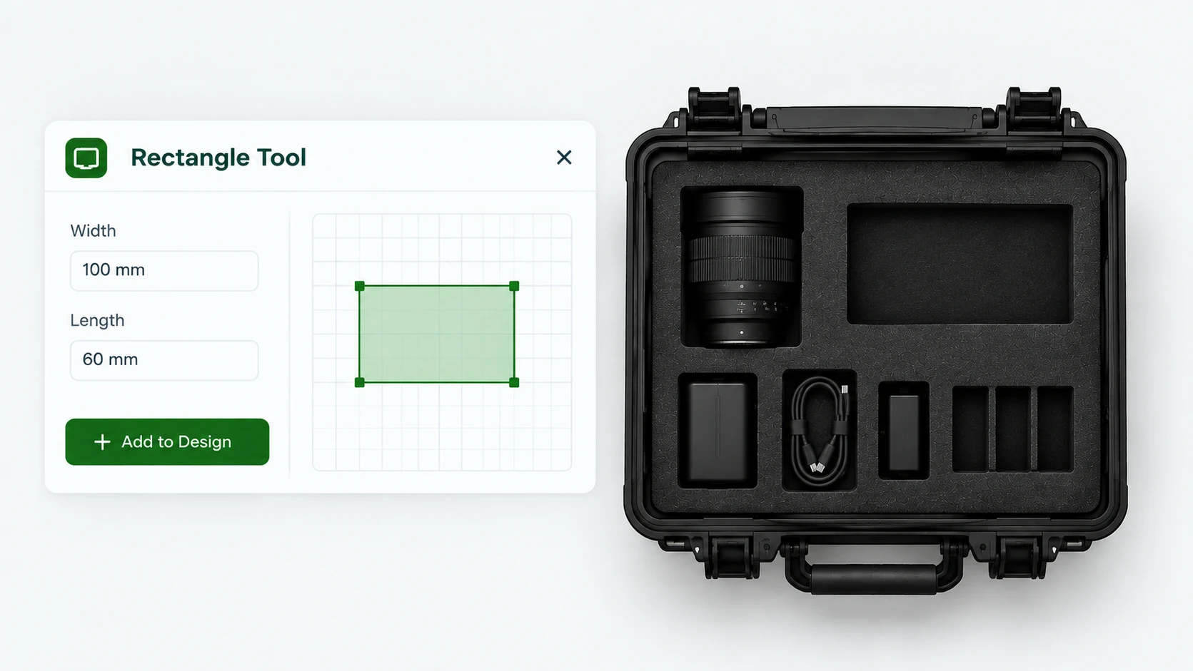 Rectangle tool in MyCaseBuilder