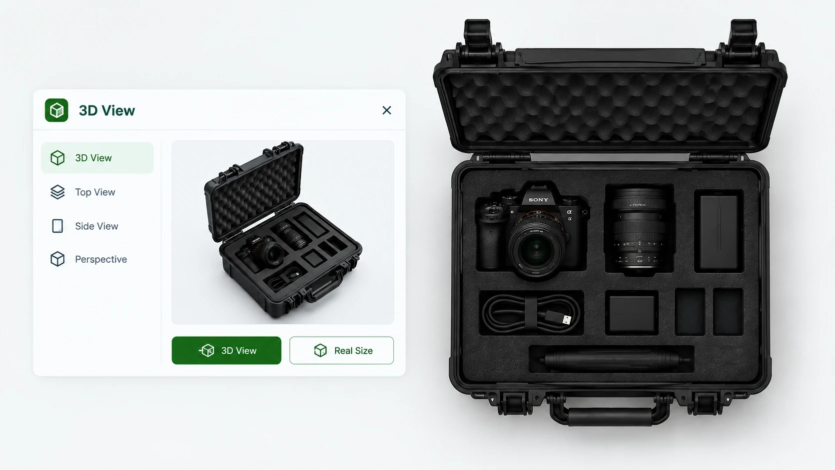 3D view in the MyCaseBuilder application