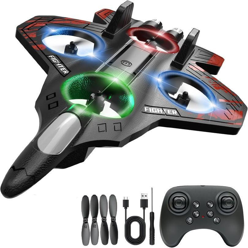 Véhicule RC Terrestre Avec Lumière – Avion Non Volant Pour Enfants Dès 6 Ans, Télécommande, Rechargeable USB, Jouet ABS
