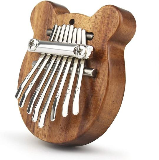 Mini Piano à Pouce (Kalimba) En Forme De Cœur Transparent - 8 Touches, Portable, Avec Cordon