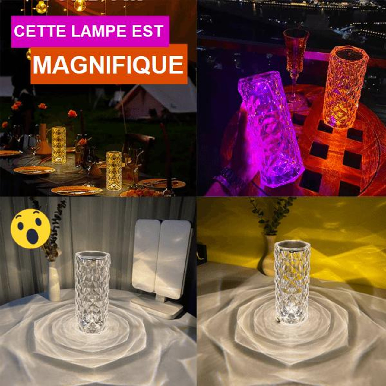 Lampe de Table Sans Fil Rechargeable Design Led