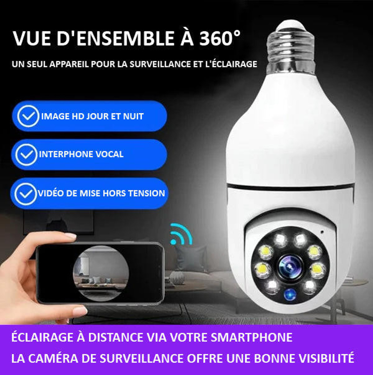 Generic 1080p Caméra De Surveillance Sans Fil à Domicile Intérieure De  Sécurité IP Intelligente - Prix pas cher