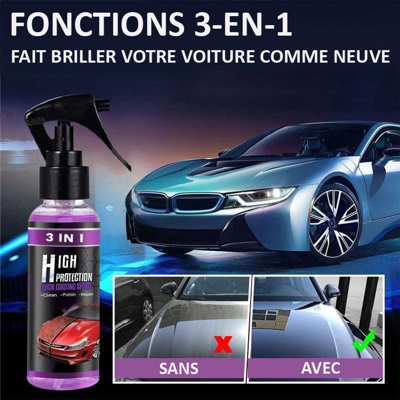 3 EN 1 | Spray de revêtement véhicule Haute Protection