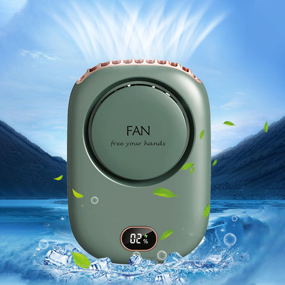 Ventilateur de cou Portable, avec lanière et support réglables