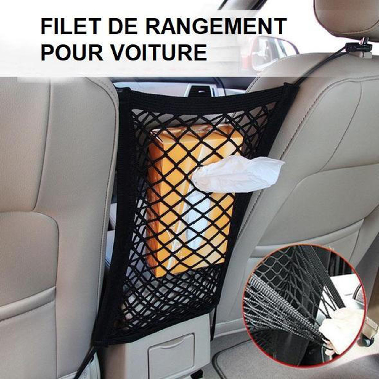 Filet de Rangement Voiture, Filet de Rangement Universel pour Siège de  Voiture, Filet de Rangement pour Siège Auto, Filet de Rangement pour Siège