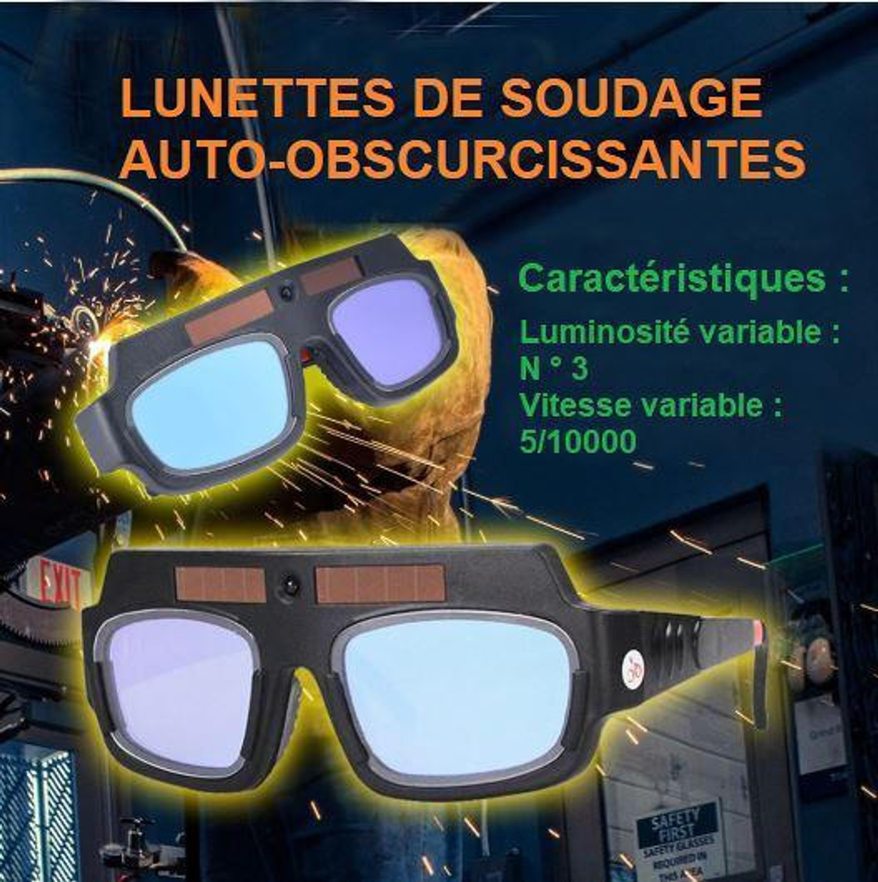 Lunettes de soudage obscurcissant voiture solaire masque de