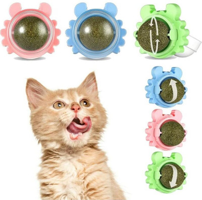 Boule d'Herbe à Chat Rotative - Nettoyage de la dentition