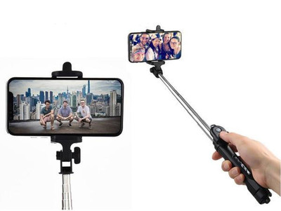 Trépied Perche à Selfie Télécommande Bluetooth pour Smartphone Pieds  Extensibles