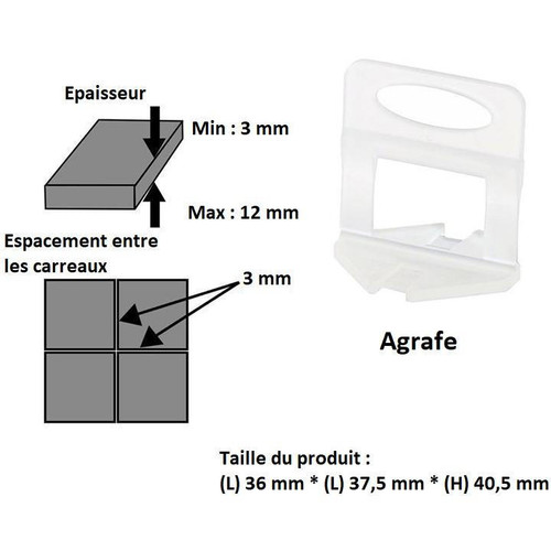 Lot 400 Entretoises U 3mm Rouges - Cales Pour Carrelage Mural Et Sol, Espacement Joint