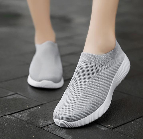 Baskets Femme Slip-on Orthopédiques En Maille - Légeres, Confortables, Antidérapantes, Soutien De La Voûte Plantaire, Sans Lacets