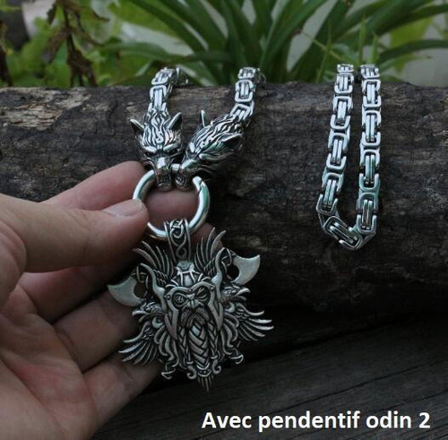 Bracelet Viking – Têtes De Loup Pagan En Alliage Argenté – Ajustable – Style Norse