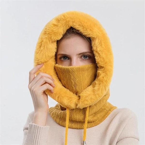 1 Pièce Bonnet Tricoté Pour Femme Avec Écharpe, Doublure De Casque De Moto  Coupe-vent, Hiver Chaud Et Une Pièce Pour Voyage En Plein Air