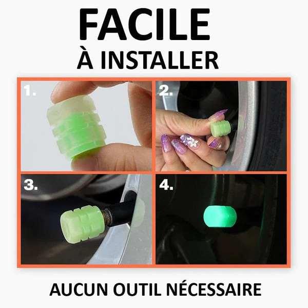 Bouchons De Valve Lumineux Pour Peugeot RCZ 2010-2015 – 4 Pièces, Rouge, Effet Fluorescent