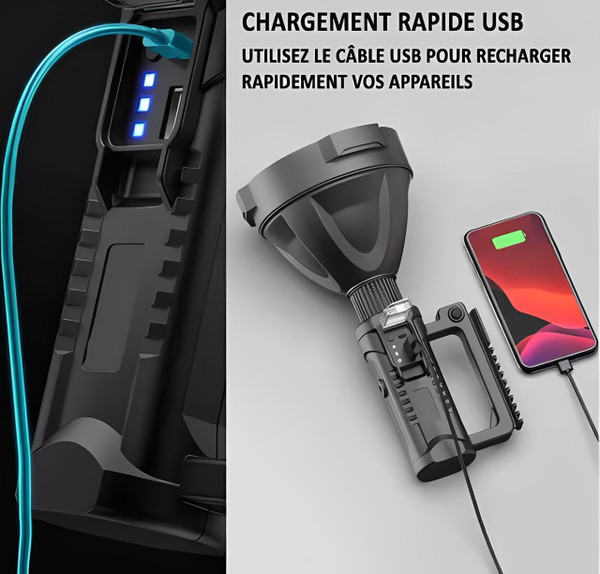 Lampe Torche LED Rechargeable à Haute Luminosité zaxx