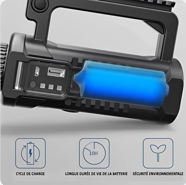 Lampe Torche LED Rechargeable à Haute Luminosité zaxx