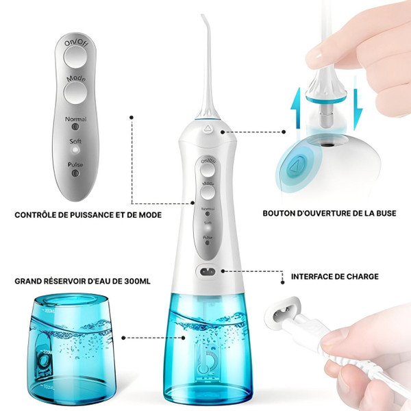 Jet Dentaire Sans Fil - Hydropulse™ Jet Dentaire Sans Fil - Hydropulse™ zaxx