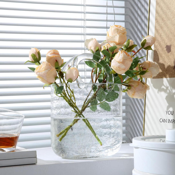 Vase De Fleurs Sac À Main En Verre Transparent zaxx