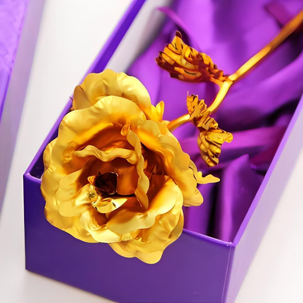 Rose Éternelle Plaqué Or 24 Carat, Signe de Votre Amour Éternel zaxx