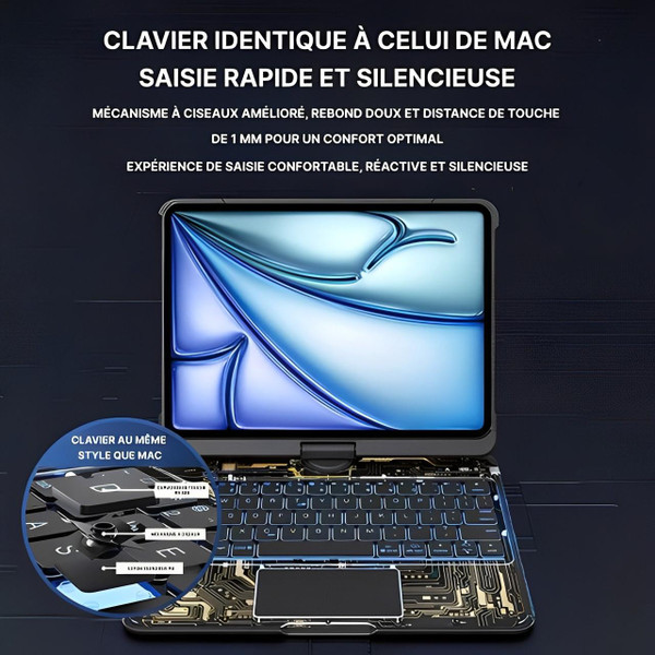 Coque Clavier Transparente 360° Pour iPad Coque Clavier Transparente 360° Pour iPad zaxx