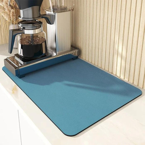 Tapis D'égouttement Absorbant 60x30 Cm - Gris, Pour évier, Machine à Café, Antidérapant