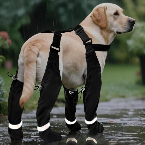 Bottes Pour Chien Imperméables - Protection Pattes Contre La Neige, Pluie Et Saleté - Avec Bandes Réfléchissantes