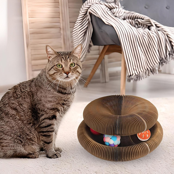 Griffoir Pour Chat 4-En-1 Avec Jouet Intéractif Griffoir Pour Chat 4-En-1 Avec Jouet Intéractif zaxx