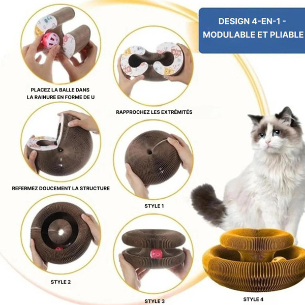 Griffoir Pour Chat 4-En-1 Avec Jouet Intéractif Griffoir Pour Chat 4-En-1 Avec Jouet Intéractif zaxx