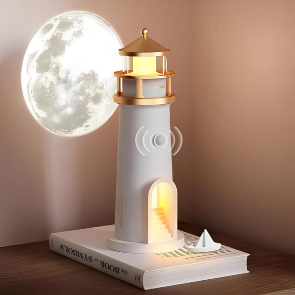 Veilleuse Led avec Projection de Lune en Forme de Phare Veilleuse Led avec Projection de Lune en Forme de Phare zaxx