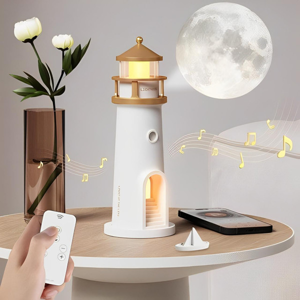 Veilleuse Led avec Projection de Lune en Forme de Phare Veilleuse Led avec Projection de Lune en Forme de Phare zaxx