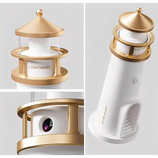 Veilleuse Led avec Projection de Lune en Forme de Phare Veilleuse Led avec Projection de Lune en Forme de Phare zaxx