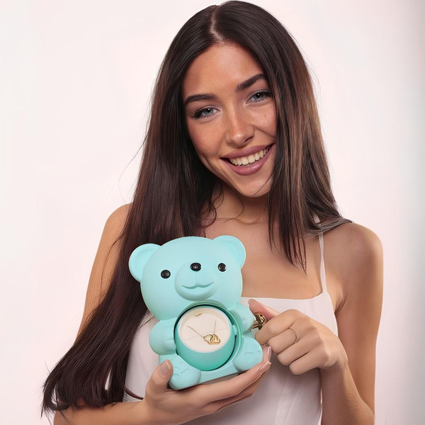 Ours Rose Eternelle Avec Collier Coeur zaxx