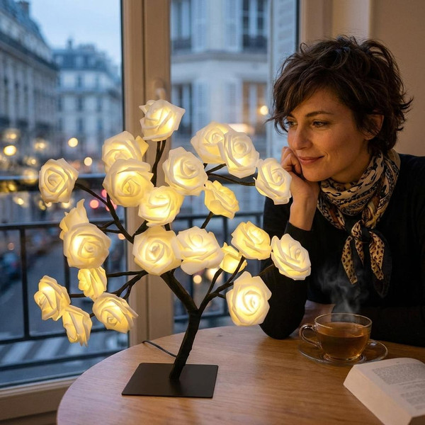 Veilleuse Fleurs De Rose Led zaxx