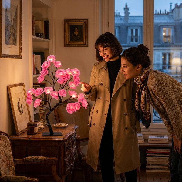 Veilleuse Fleurs De Rose Led zaxx