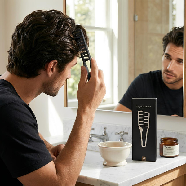 Brosse Coiffante Pour Homme 2-en-1 zaxx
