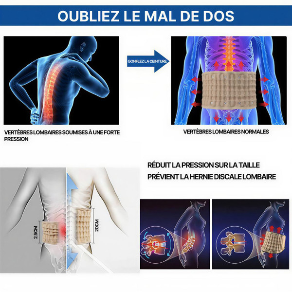 Ceinture Lombaire Gonflable - Décompression Et Soutien Du Dos zaxx