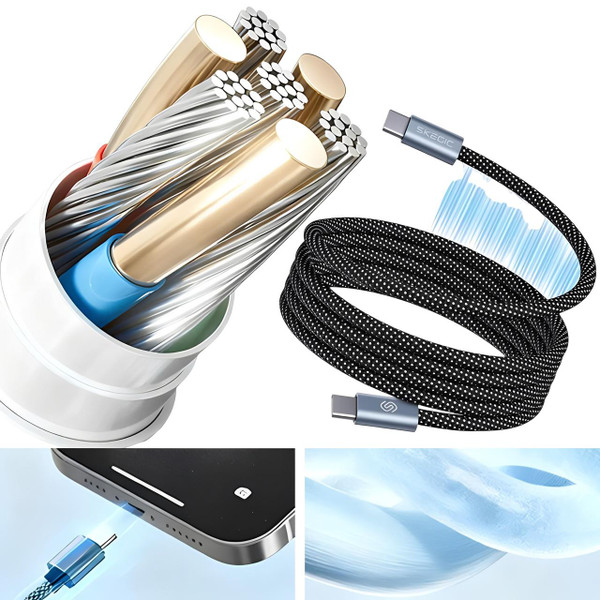 Câble Charge Rapide Magnétique USB-C Tressé zaxx