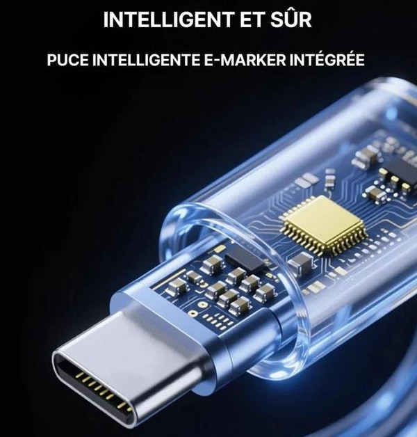 Câble Charge Rapide Magnétique USB-C Tressé zaxx