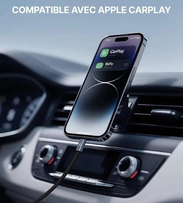 Câble Charge Rapide Magnétique USB-C Tressé zaxx