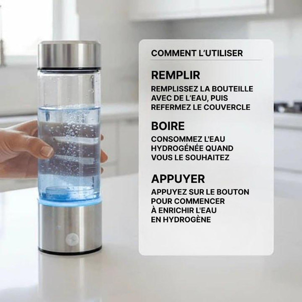 Bouteille Eau Hydrogénée Rechargeable zaxx