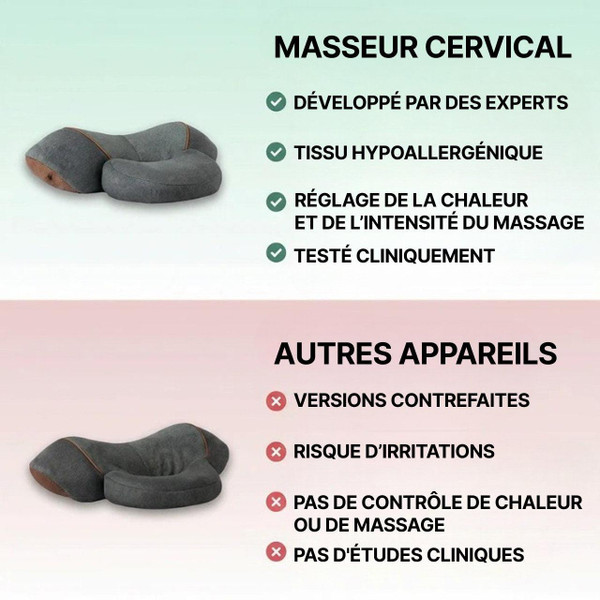 Masseur Cervical Chauffant - Coussin Cervical Massant zaxx
