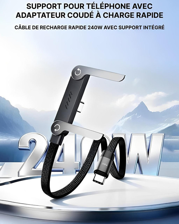Câble De Chargement Rapide Avec Support 2-En-1 zaxx