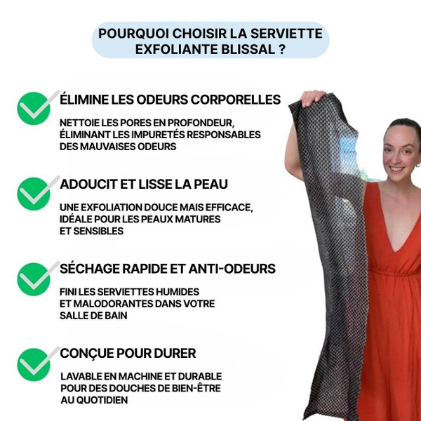 Serviette De Douche Exfoliante Antibactérienne zaxx