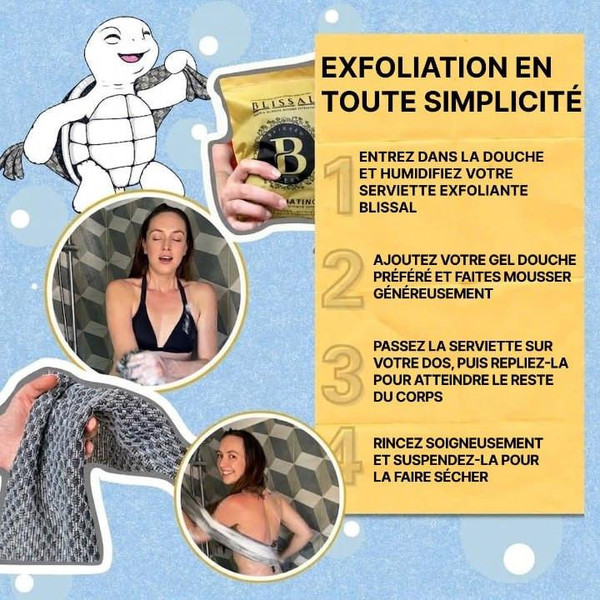 Serviette De Douche Exfoliante Antibactérienne zaxx