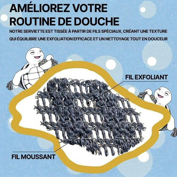 Serviette De Douche Exfoliante Antibactérienne zaxx