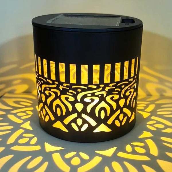 Lampe Murale Solaire Mandala - Projecteur Pour Jardin, Clôture Et Extérieur, Décoration De Terrasse zaxx