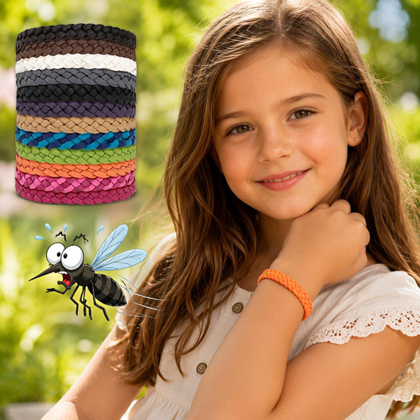Bracelet Anti-Moustique Tressé Enfant Et Adulte (lot de 12) zaxx