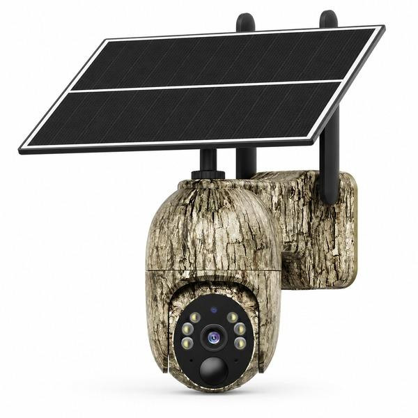 Caméra De Surveillance Extérieure Solaire - Rotation 360° et vision nocturne 2K zaxx