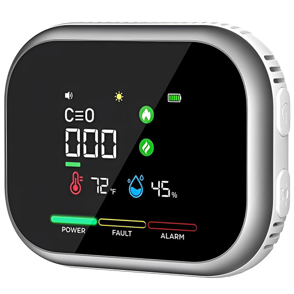 Détecteur De Monoxyde De Carbone Avec Alarme Écran LCD Température Et Humidité zaxx